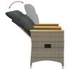 Vidaxl Rozkładana Sofa Ogrodowa Ze Stolikiem, 2-Os., Szara, Rattan Pe
