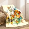 Butterfly Blanket Beautiful Butterfly Floral Throw Blanket Super Soft Flange Retro Plant Butterfly Blanket Boys Girls Gift
