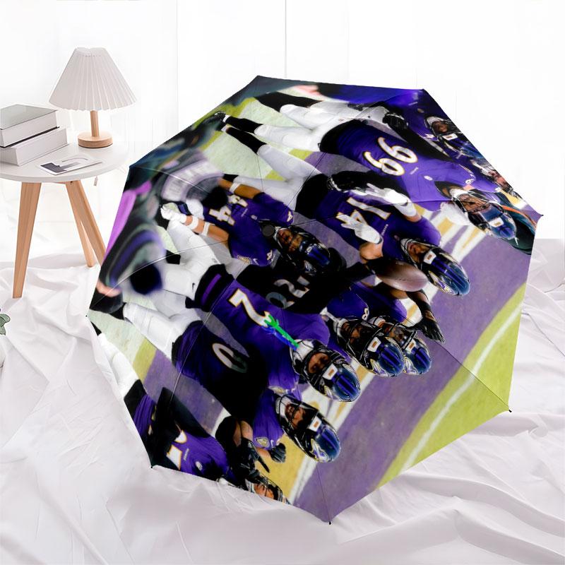 Baltimore Ravens Players Pattern, Automatic Folding Umbrella, Portable and Foldable Design, 8 Ribs, a Christmas or Birthday Gift.