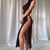 2022 Sommer Damen Sexy High Slit Bandagekleid