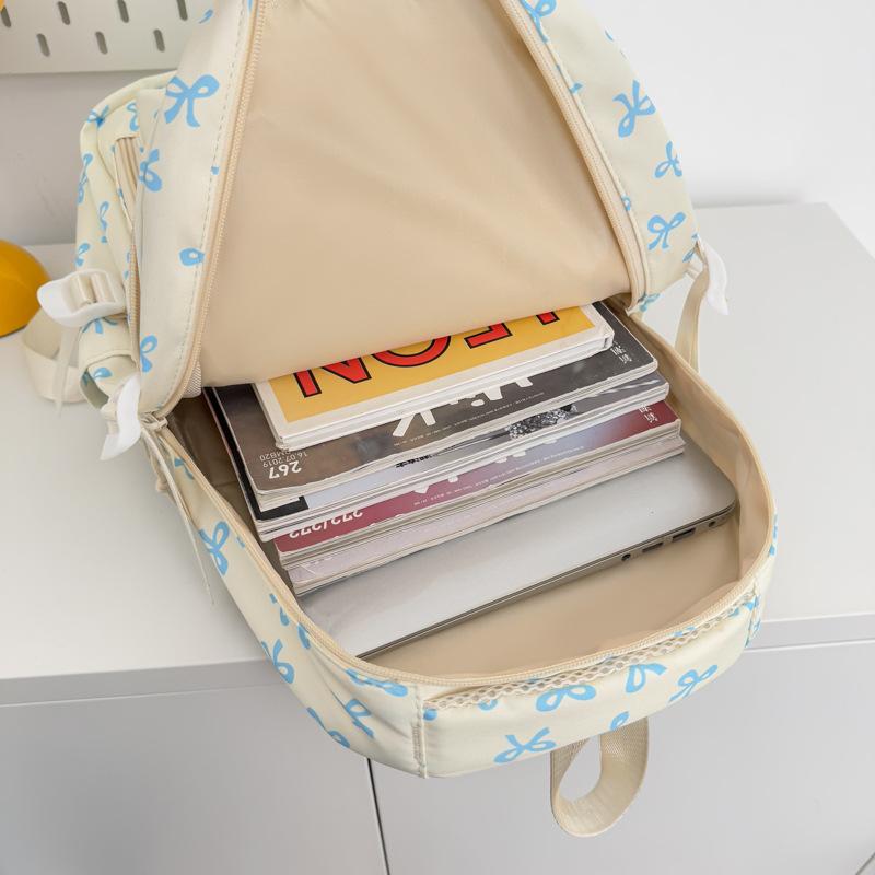 Set Zaino Floreale con Fiocco a 3 Pezzi, Zaino Grande Leggero Impermeabile per Studenti