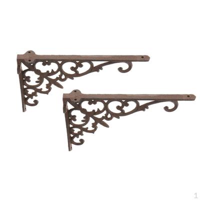2pcs Cast Iron Heavy Duty Metal Shelf Brackets Wall Mounted Support Display Holder