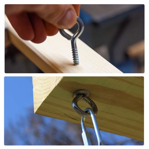 uxcell Screw Eye Hooks, Self-Tapping Screws, Screw-In Hanger Eye-Shaped Hooks, Black, 2.7mm x 22mm, 50 Pieces