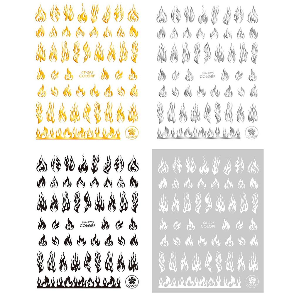 Flame Nail Art Decals for Women Flame Nail Stickers Nontoxic Self Adhesive Nails Manicure Decoration