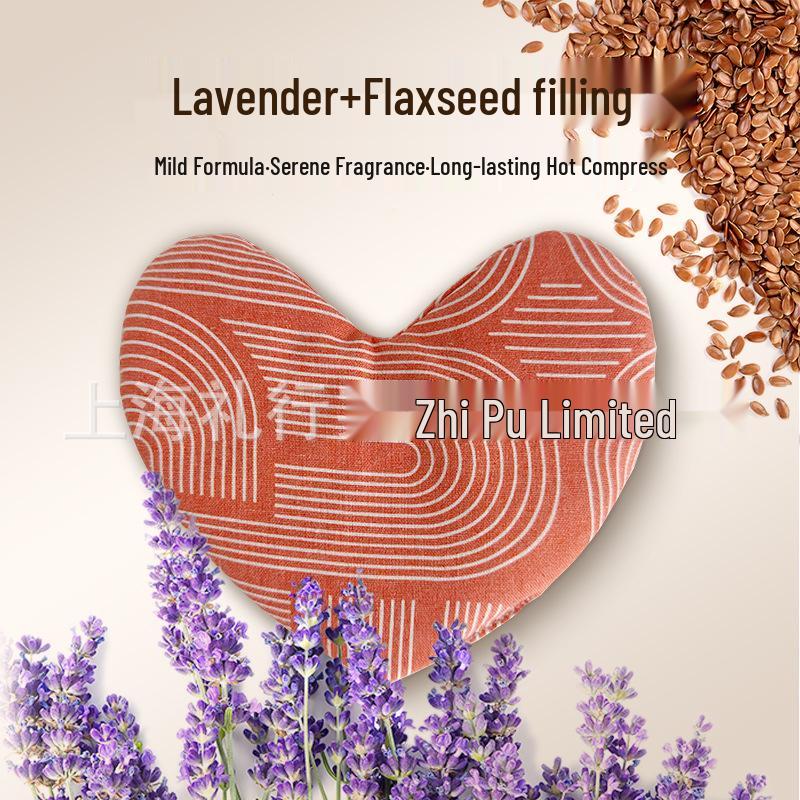 Heart-Shaped Lavender Flaxseed Eye Pillow: Microwave Heating & Warming Compress