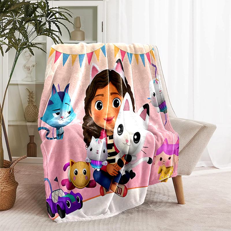 1pc Blanket Gabby's Dollhouse2 Print Design, Lightweight Blanket for Sofa, Bed- Soft &Warm, Gift for All Seasons like Christmas, Halloween
