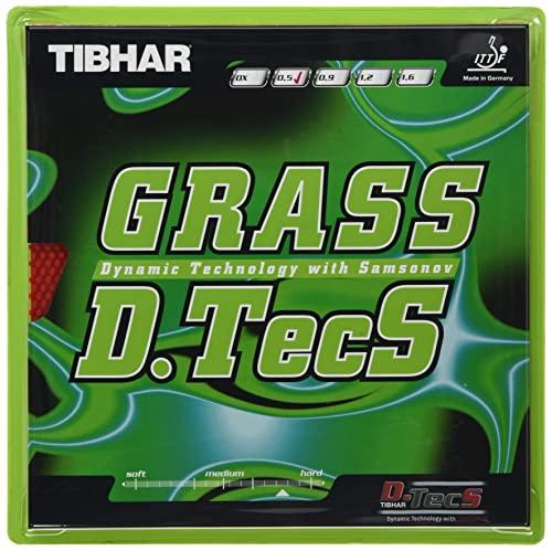 TIBHAR Table Tennis Rubber, Grass D-Tex, High Tension, High Grain, BT018603, Red, OX
