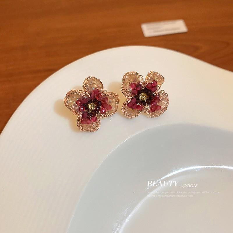 GemChic Women's Earrings Trendy Ear Stud Needle Gradient Imitation Gem High-Grade Earrings Exquisite Birthday Christmas Jewelry Gift