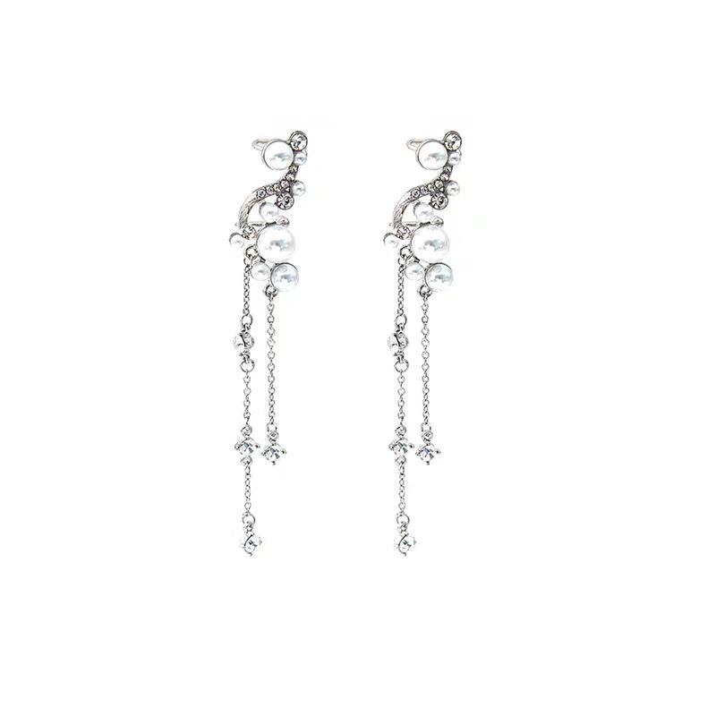 Elegant Long Tassel Pearl Earrings – High-End Women's Fashion Ear Cuffs with Sweet, Individual Style