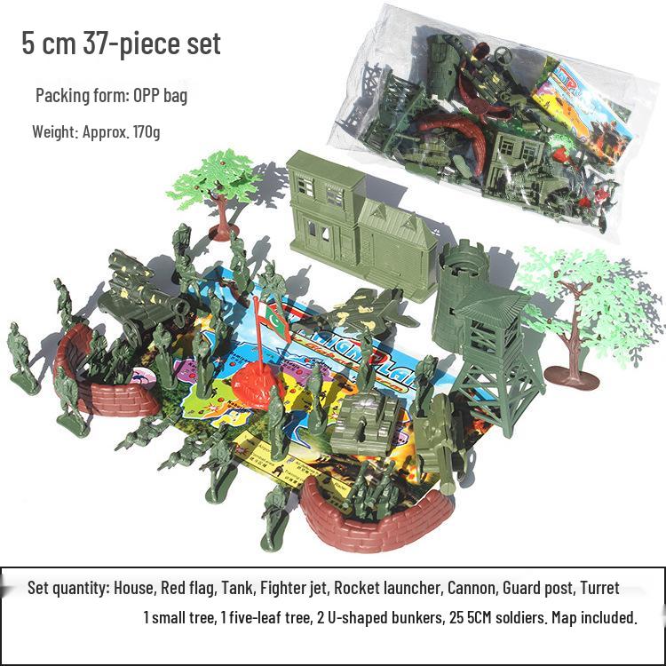 5cm Little Soldier Set: 37-Piece Children s Military Scene Toy