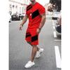 Summer Men's Leisure Sports Jogging T-shirt Shorts Personality Fashion Simple Men's Oversized Size Two-piece Set