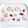 Fish Fox Strawberry Enamel Pin Lovely Brooch Cartoons Badge For Bags Jeans Hoodies Denim Lapel Pin Jewelry Kids Best Gift
