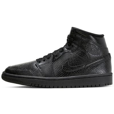 Baskets Air 1 Mid Peau de Serpent Noire Femme Blanc BQ6472-010