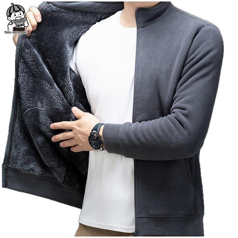 Men's Double-Sided Fleece Jacket - Warm Casual Spring & Autumn Mountaineering Liner