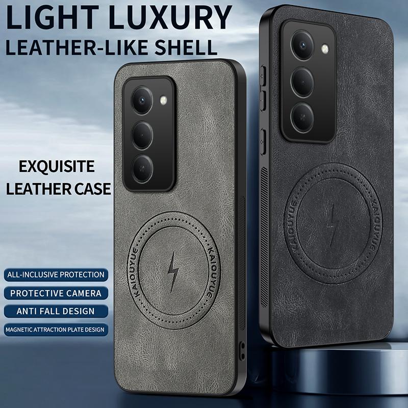 For Xiaomi Redmi 15 Case Luxury PU Leather Skin Magnetic Magsafe Protective Back Cover For Xiaomi Redmi 15 5G Phone Shell
