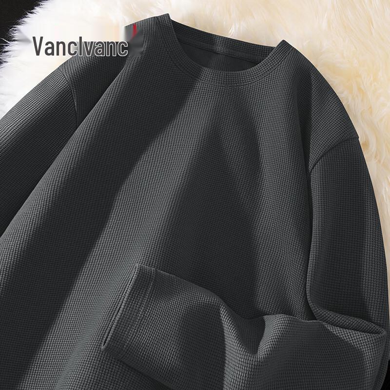 VANCL Men's Heavyweight Waffle Knit Long-Sleeve T-Shirt