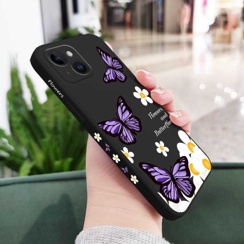 Garden Butterflies Phone Case For iPhone 15 14 13 12 11 Plus Pro Max Mini X XR XS SE2020 8 7 6 6S Plus Cover