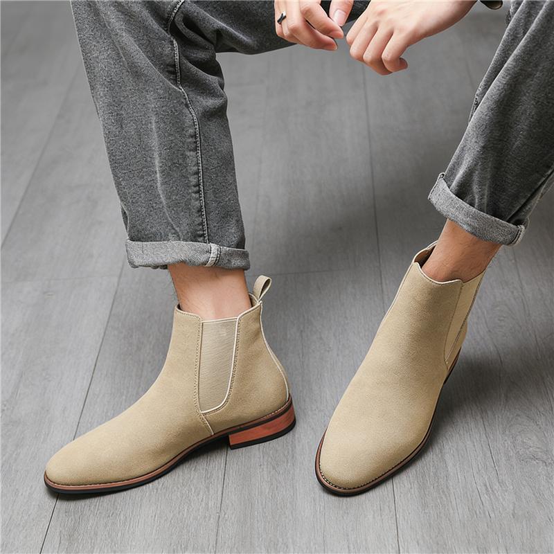 Trend New Designer Winter Fashion Suede Leather Chelsea Ankle Boots For Men Casual Luxury Brand Designer Shoes Zapatos Hombre