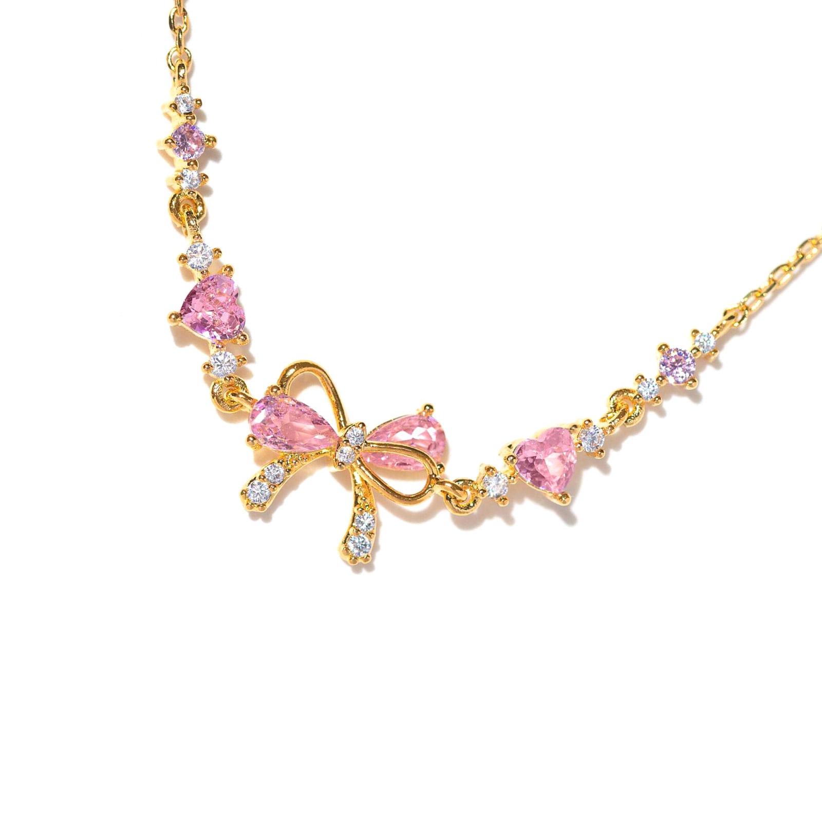 

Стильный браслет с подвесками в виде сердца и банта из циркония, регулируемая длина цепочки, женский аксессуар на запястье для вечеринки 2