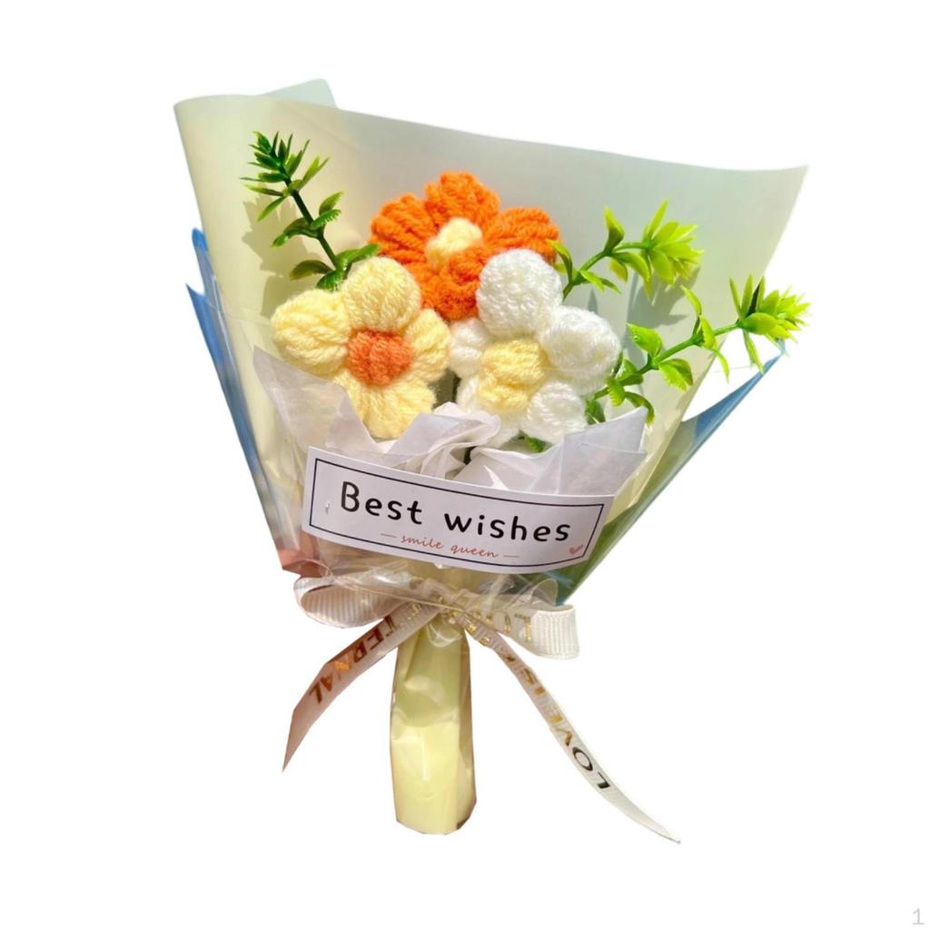 Häkelblumen Deko Strickblumenstrauß Muttertagsgeschenk von Tochter Sohn