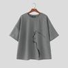 INCERUN Men Oversized O Neck Short Sleeve Print Casual Loose Fit T-shirts Tops College Style
