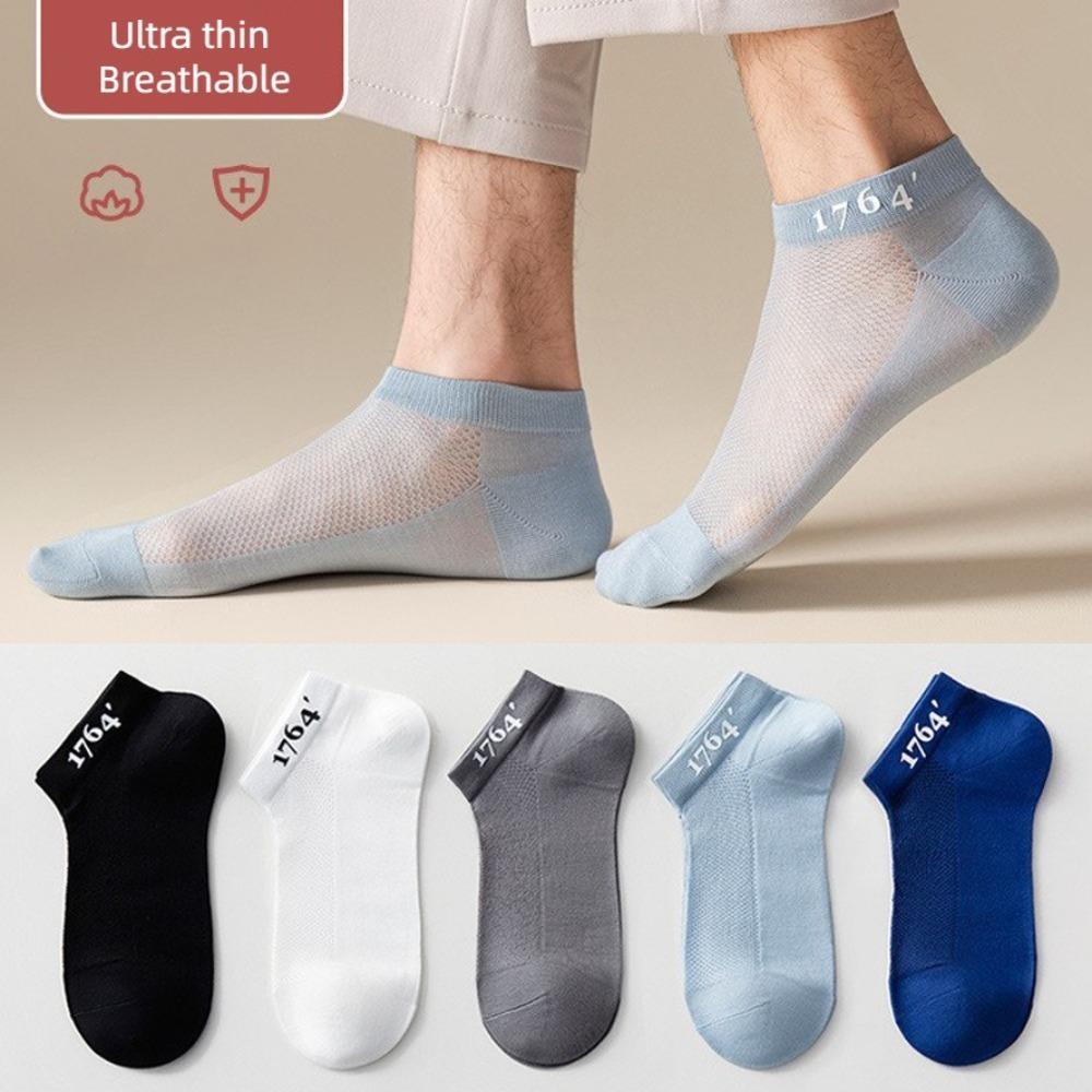 

5 Pairs Odor Resistant Men s Socks Breathable Short Socks Quality Mesh Socks Summer