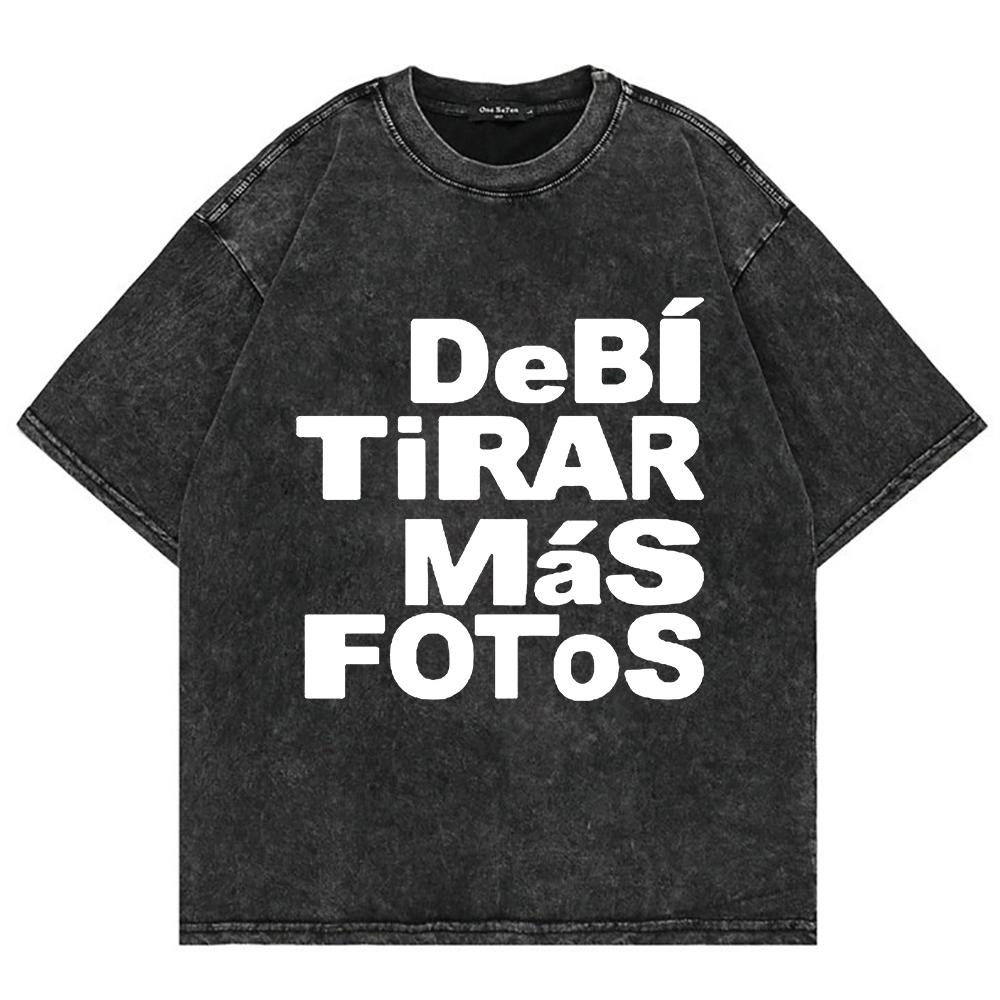100% Cotton Tee Shirt BAD BUNNY Album T Shirts DTMF Debí Tirar Más Fotos Men women TShirt Oversize Mineral Wash Tops