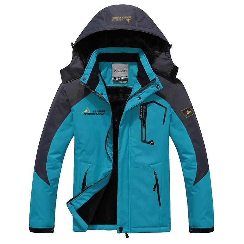 Thickened Fleece Windproof Outdoor Climbing Jacket for Couples Breathable Warm Cotton Coat Large Size Outdoor Clothing