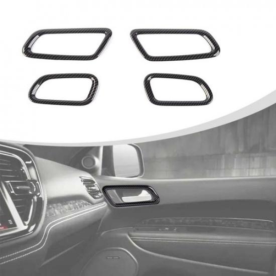 4x Carbon Fiber Door Handle Bowl Cover Trim For Dodge Durango + Accessories