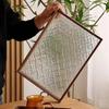 Simple Relief Acrylic Tea Tray Rectangular Plate Home Hotel Walnut Tray Cup Storage Fruit Snack Plate