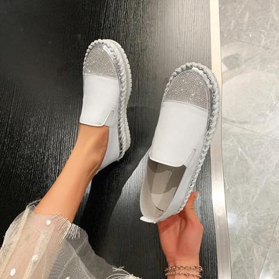 Summer Sneakers Sport Shoes For Women Platform Single Shoes Rhinestone Comfortable Flat  Female Platform Vulcanized Shoes