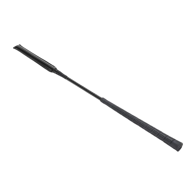 Tbest Horse Whip Riding Crop Durable Anti-Slip Silicone Handle Equestrian Training Racing Tool Premium Patent Leather 65cm (Black)