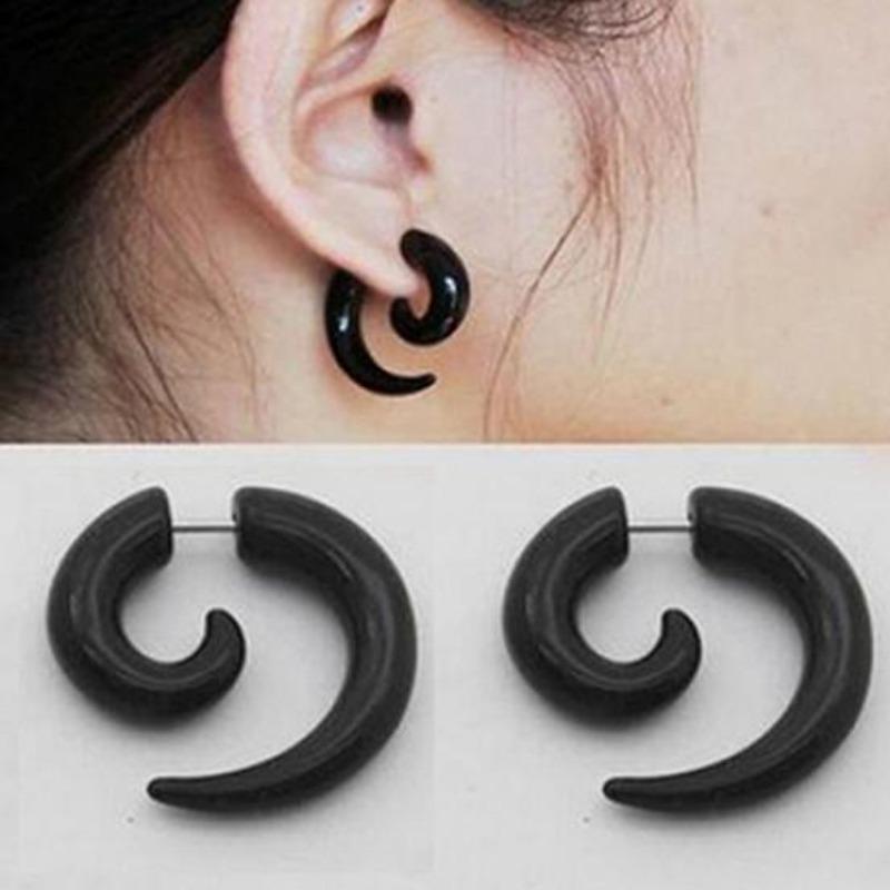 Fashion Unisex Spiral Fake Ear Plug Flesh Plugs Ear Piercing Body Jewelry Earrings