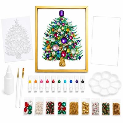 1 Set Gem Art Weihnachtsbaum Kunst-Kit DIY Feiertagsbastelset Baumdekoration Set Weihnachtsbasteln