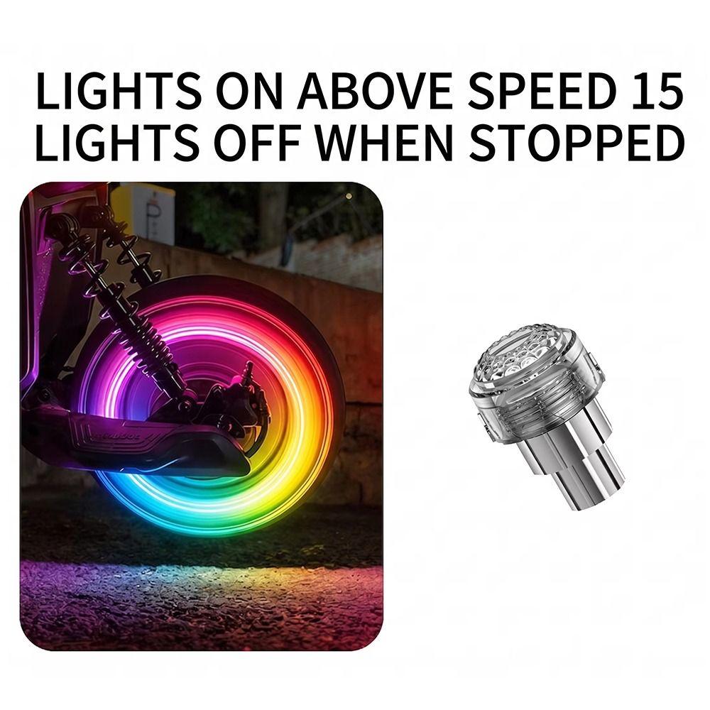 2Pcs Motion Sensor LED Neon Flash Lamp Single/Seven Colors Rim Strobe Warning Lamp  Bicycle Tire