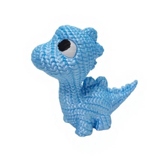 Yousheng 3D Printed Dinosaur Figurine, Cute Mini Crochet Texture Dino Statue, Miniature Collectible Desktop Decoration for Kids Room Table Decor