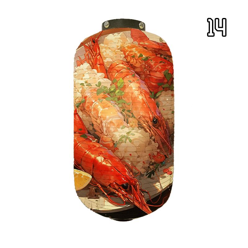 Japanese Style Paper Lantern Beautiful Crab Shrimp Printed Lanterns Sushi Hotpot Izakaya Restaurant Bar Advertising Lantern