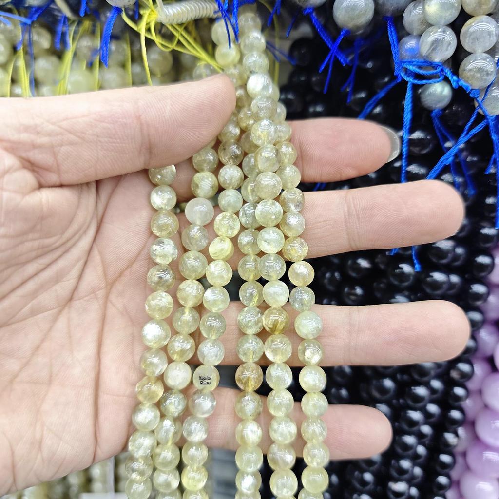 Yellow Citrine Round Loose Beads for DIY Bracelet Jewelry Accessories