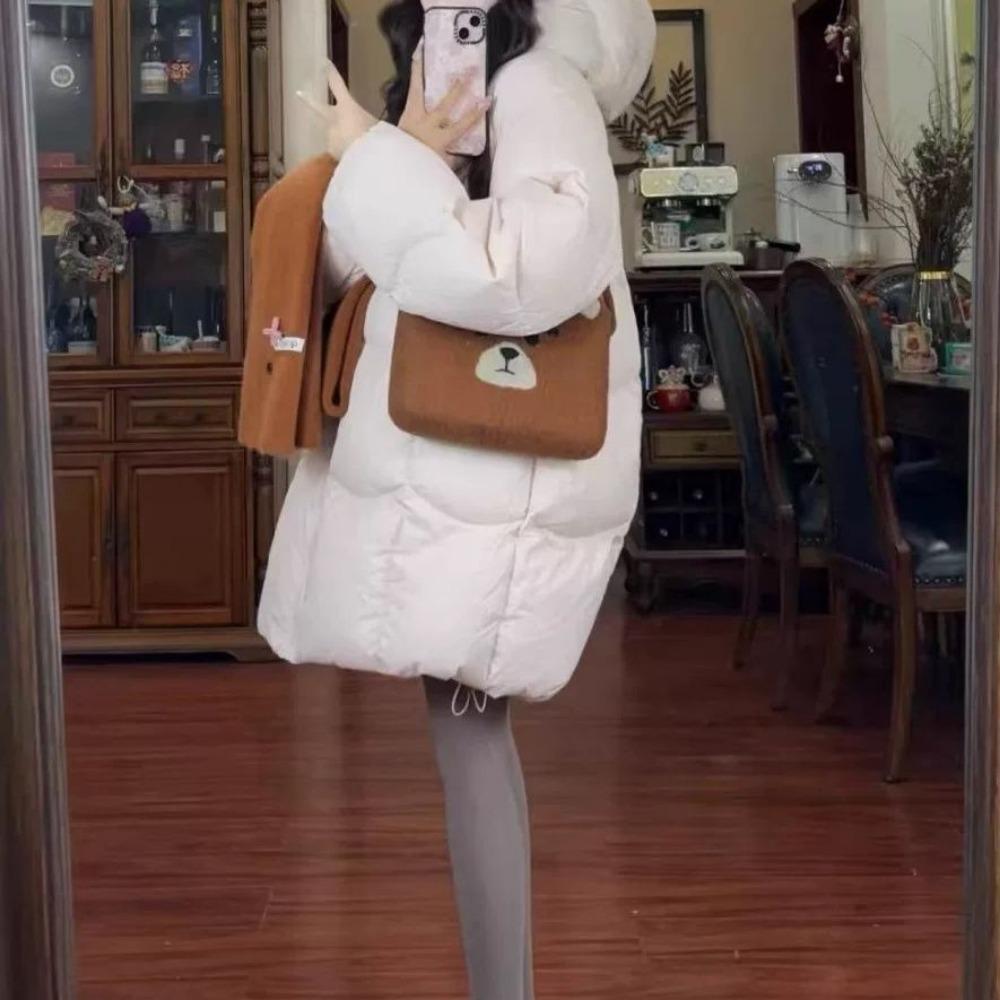 Pikowana odzież Damska Zimowa Nowa Średniej długości Mała Pogrubiona Leniwa Pikowana Kurtka