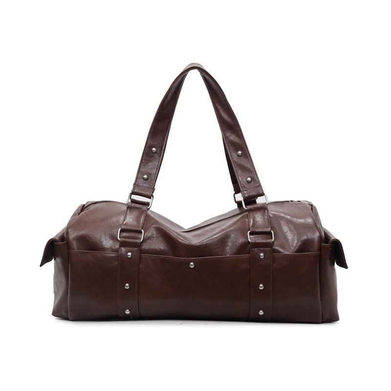 New rivets, short-distance travel, duffel bag, simple commute, business trip, storage bag, unisex accommodation, overnight shoulder bag