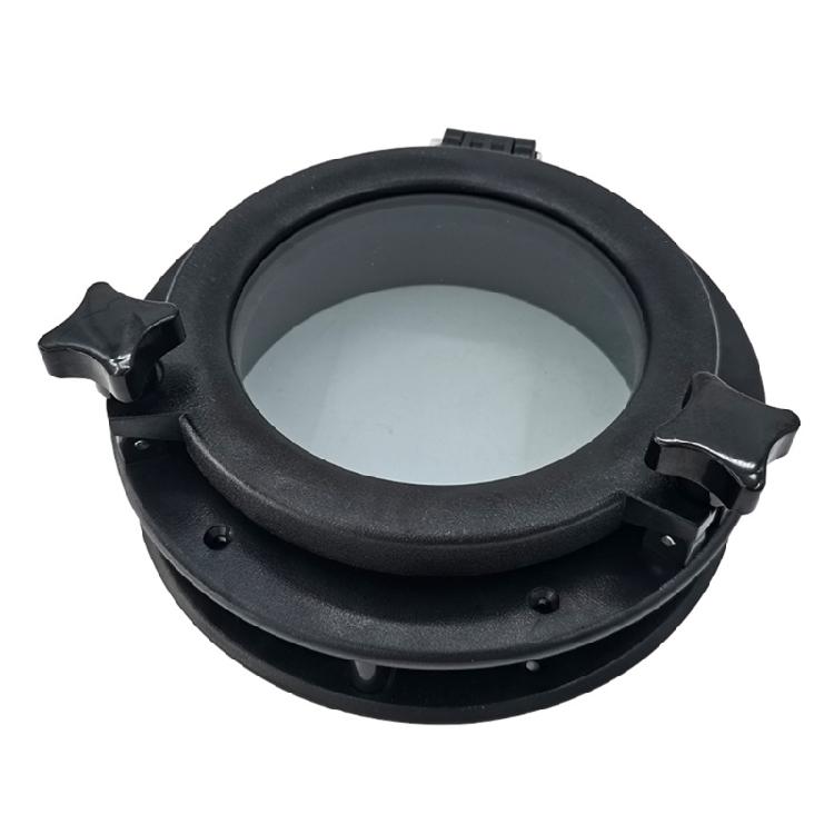 Round Boat Hatches Portlight Porthole Window ABS Easy Assembly 4mm Safety Glass Corrosion Resistant Marine
