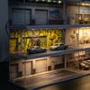 1/64 Model Car Display Case Scene Parking Lot Stackable with LED Lights Miniature Street