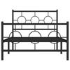 Vidaxl Struttura Letto in Metallo con Testiera e Pediera, Nera, 100X200cm