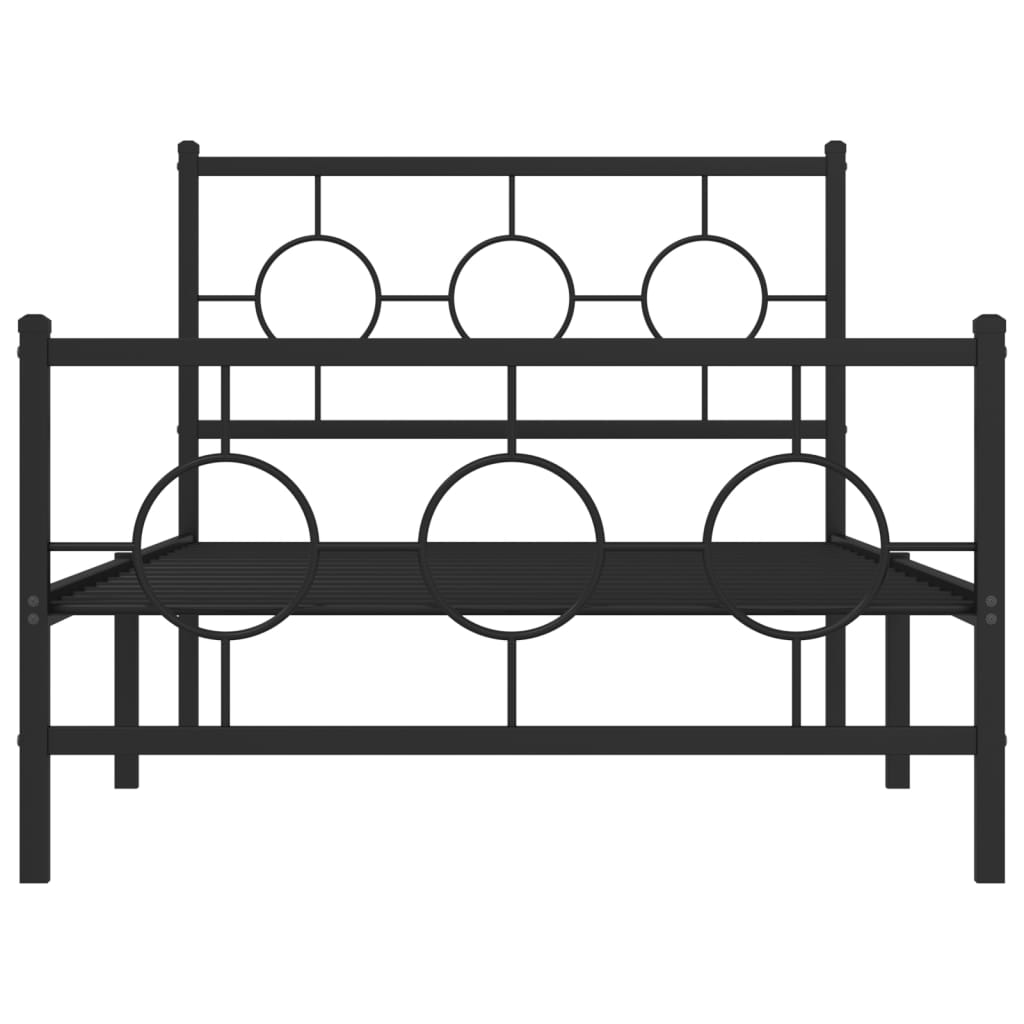 Vidaxl Struttura Letto in Metallo con Testiera e Pediera, Nera, 100X200cm