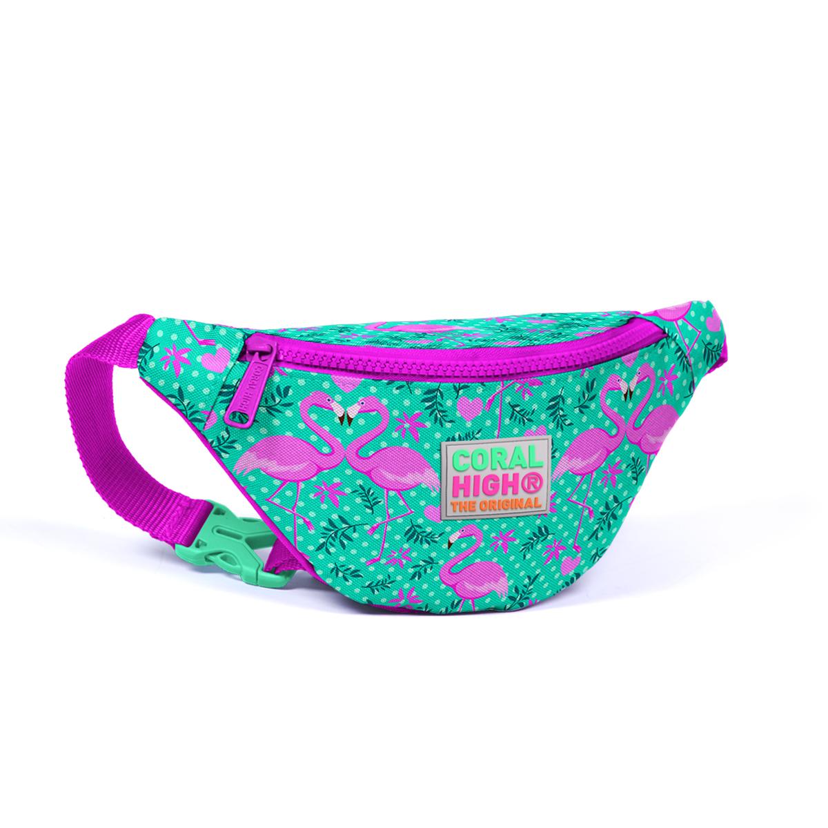

Coral High Kids Water Green Pink Поясная сумка с рисунком фламинго 22412