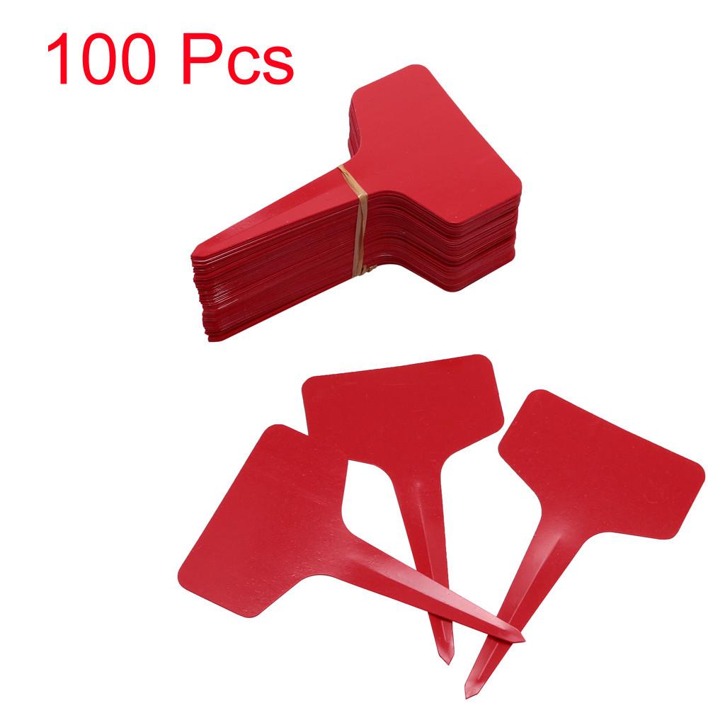 100PC Plastic Plant T-type Tags Markers Nursery Tray Garden Labels