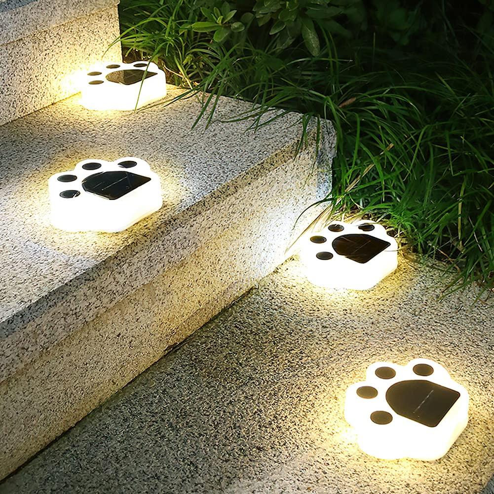 

Solar outdoor IP65 garden high light automatic suitable for outdoor warm bulb color light, 4-piece set, embedded/wall-mounted, waterproof, light,