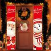1pair Cute Christmas Porch Sign Cloth Christmas Hanging Banner  Xmas Navidad Gift