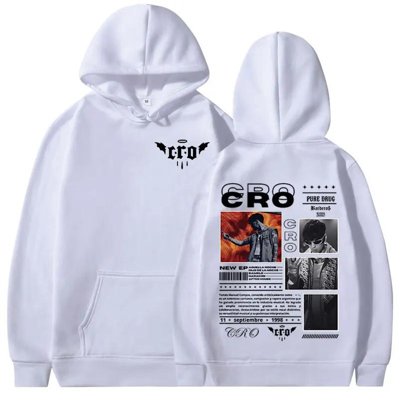 Rapper C.R.O men's hoodie retro fashion hip-hop sweatshirt high-quality casual hoodie streetwear