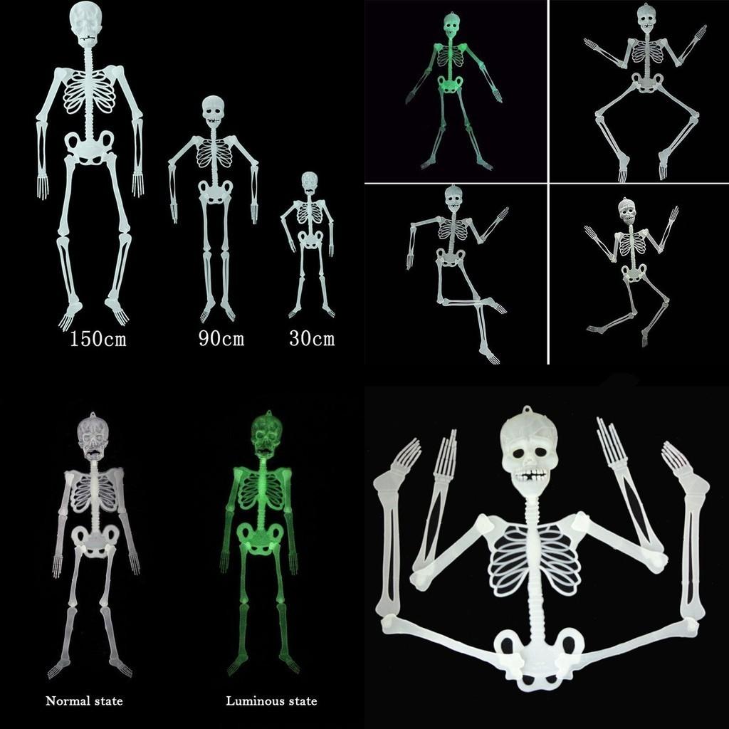 Strašidelná Halloween rekvizita Svítící závěsná lidská kostra Venkovní párty dekorace